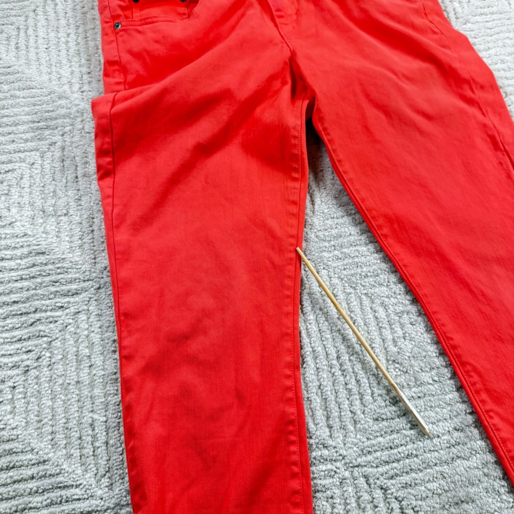 J Crew Toothpick Ankle Jeans Womens 31 Coral Orange Slim Zip Hem 78211 Casual - Picture 14 of 16